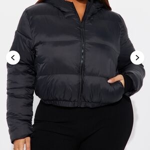 Fashion Nova Charcoal Puffer Jacket